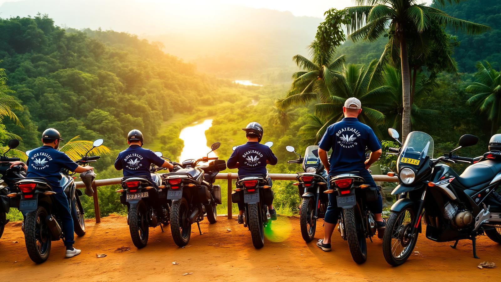 Motards de la FMF Guyane rassemblés lors d'une sortie